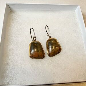 Elegant Multicolor Brass Stone Drop Earrings